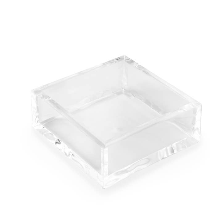 Huang Acrylic - Wholesale Napkin Holder - DELUXE 6.5x6.5 DINNER NAPKIN HOLDER TRAY (10MM THICK)