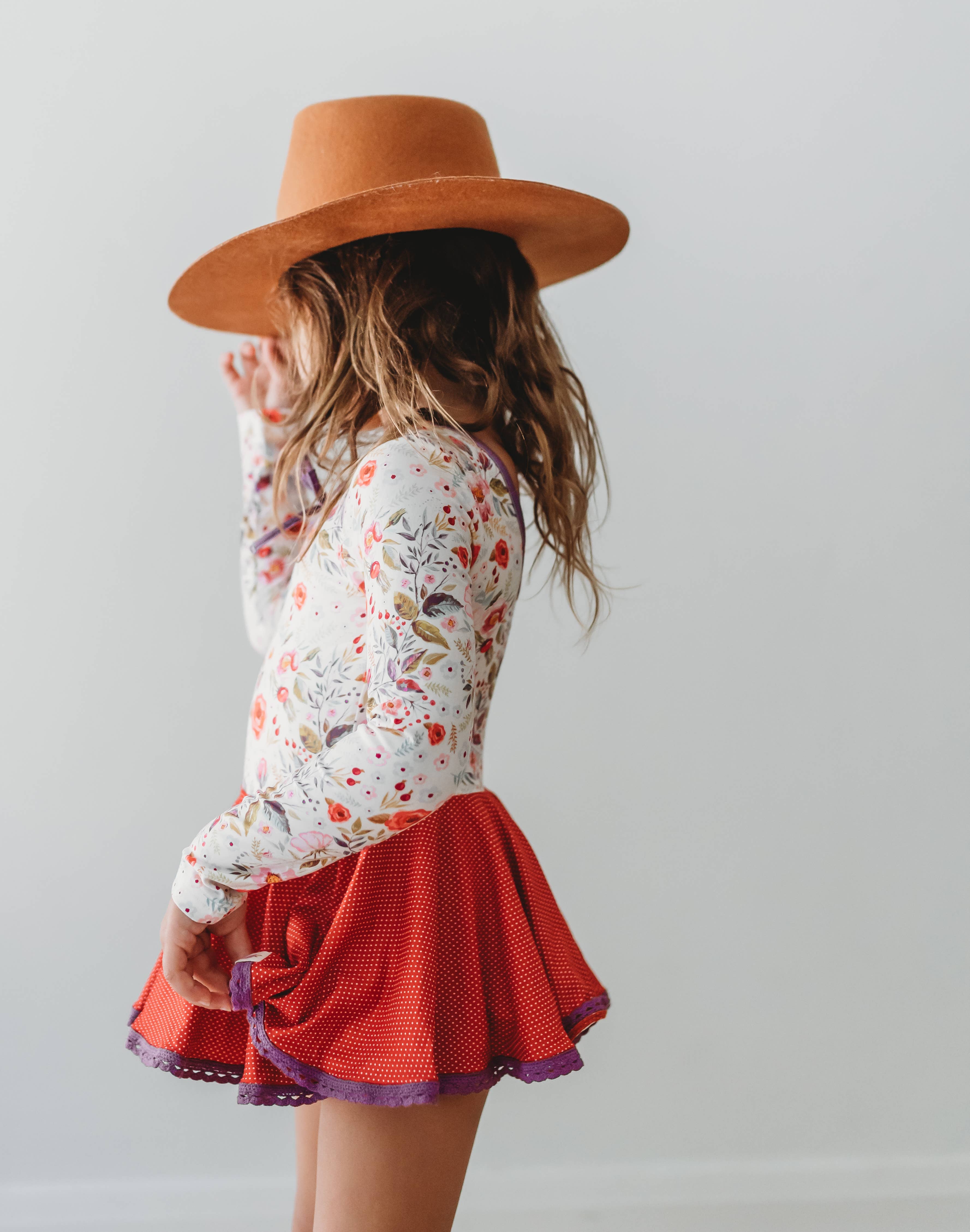 Cheeky Plum – Engroshandel Leotard - Børn – Farrah Leotard - Cottage Rød2