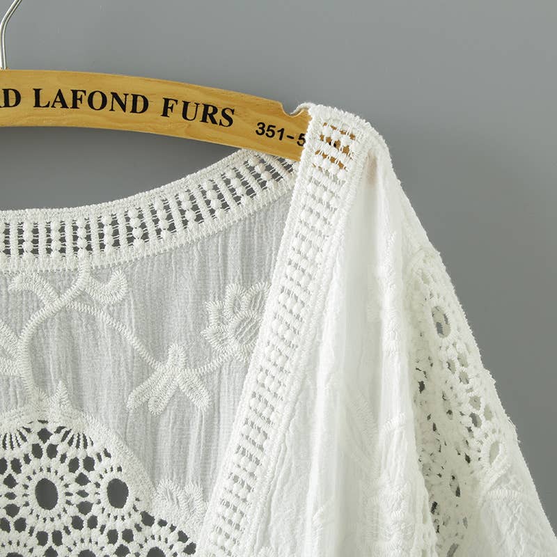 Hope & Sunshine – Engroshandel Cardigan - Dame – Batwing ærmer cover-up blonde bolero8