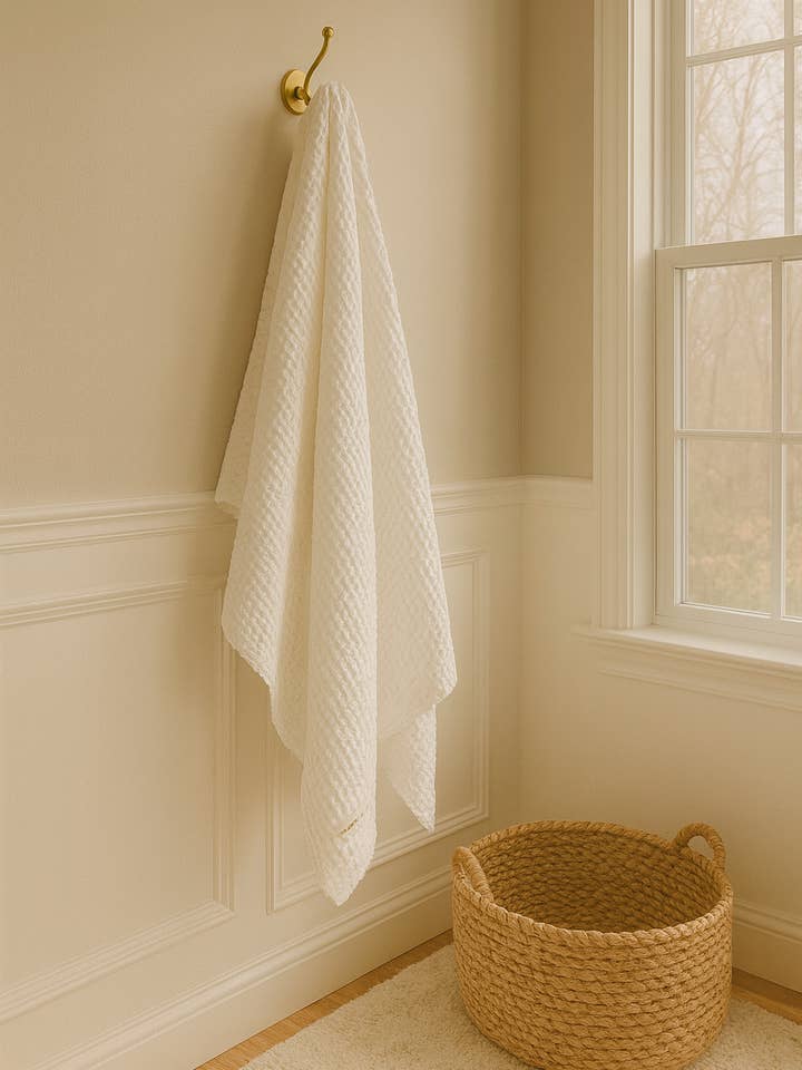 Organic Cotton Bamboo Waffle Throw Blanket - White for wholesale by Mama and Tochter