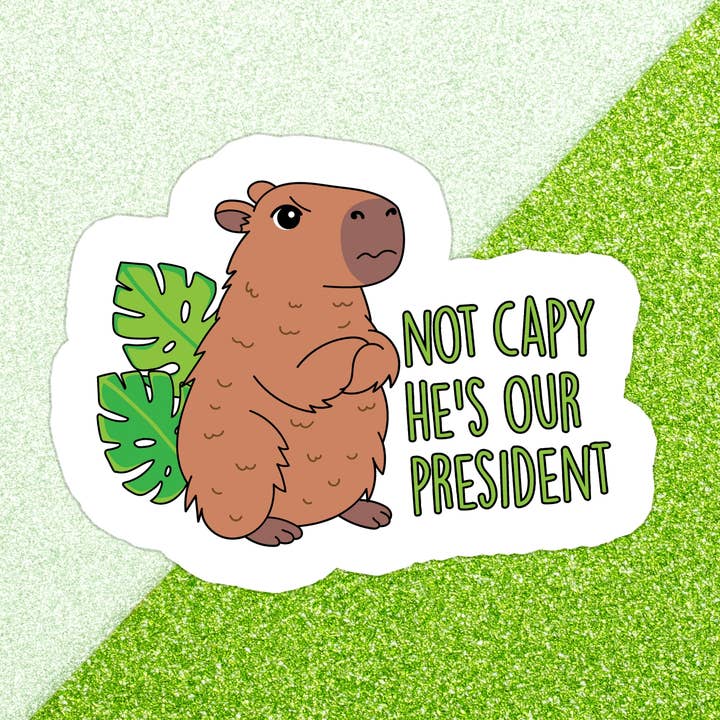 Autocollant en vinyle étanche Capybara Funny Liberal Democrat FDT pour la vente par Stickers+ X Ashley Bexar
