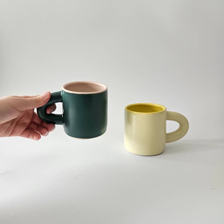 Bad Dogs Studio - Wholesale Coffee Mug - Inside Out Mug (Chunky) • Colorful Handmade Coffee Mug