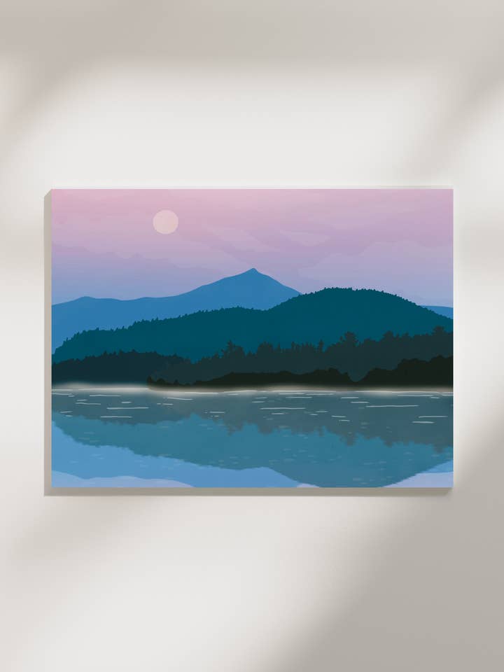Mirror Lake Landscape Print - Adirondacks, New York for wholesale by Boreas Design Shop
