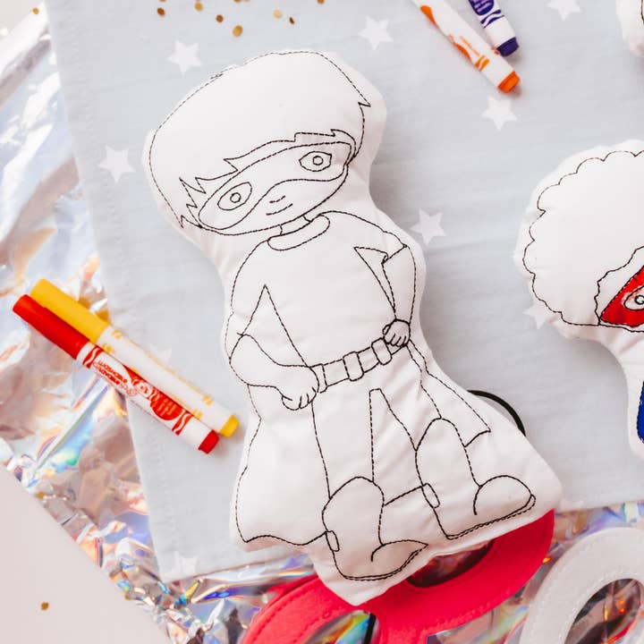 Tiny Owls Gift Co. - Wholesale Doll - Kids - Kids Superhero Color Me Doll Kit (Straight Haired Boy)