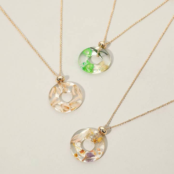 Bloemenomhulde Botanische Ring Hanger Ketting voor wholesale door Sensibling Corp.