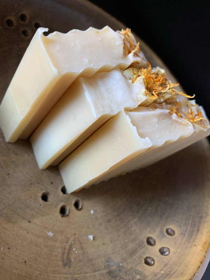 Chamomile Calendula Natural Bar Soap & shampoo bar 85g for wholesale by Art Soap Life