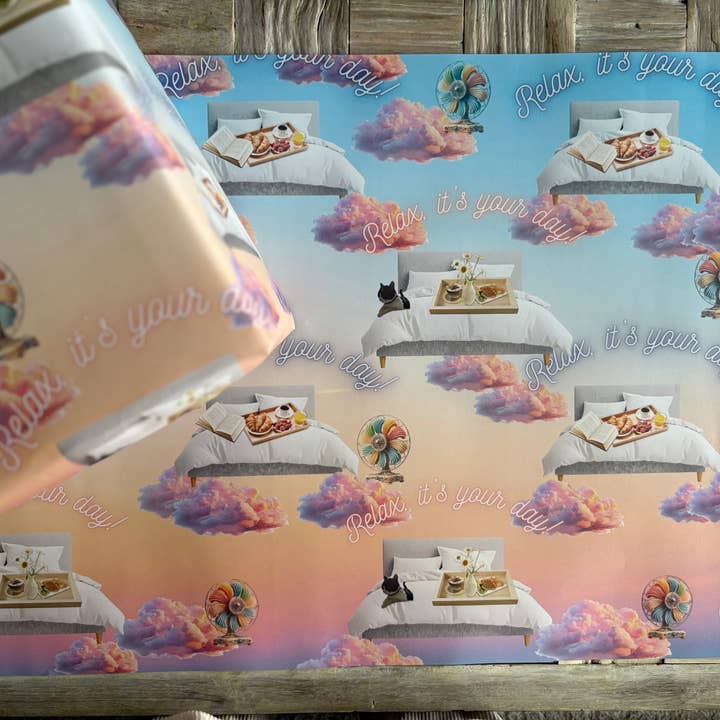 Relax its your day 6 wrapping sheets, 120gsm, 500mm x 700mm for wholesale by The Life Cycle Design