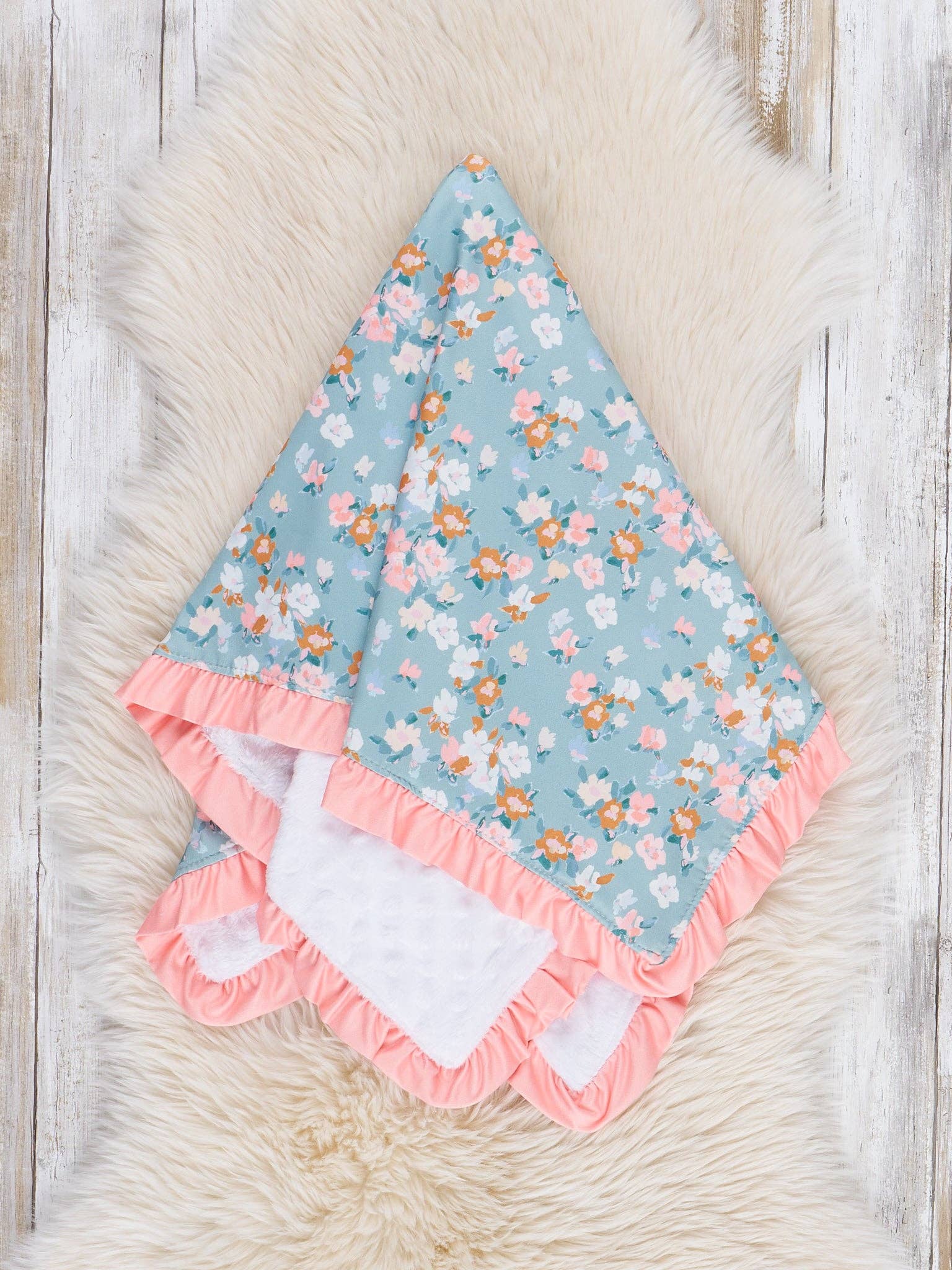 Marie Nicole Clothing - Wholesale Bedding Blanket - Kids & Baby - Little Wildflower Ruffle Blanket