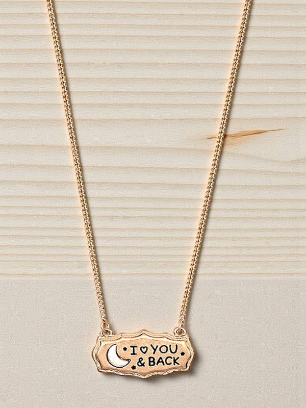 IK HOU VAN JOU BERICHT GEGRAVEERDE HANGER KETTING voor wholesale door Andrea Bijoux