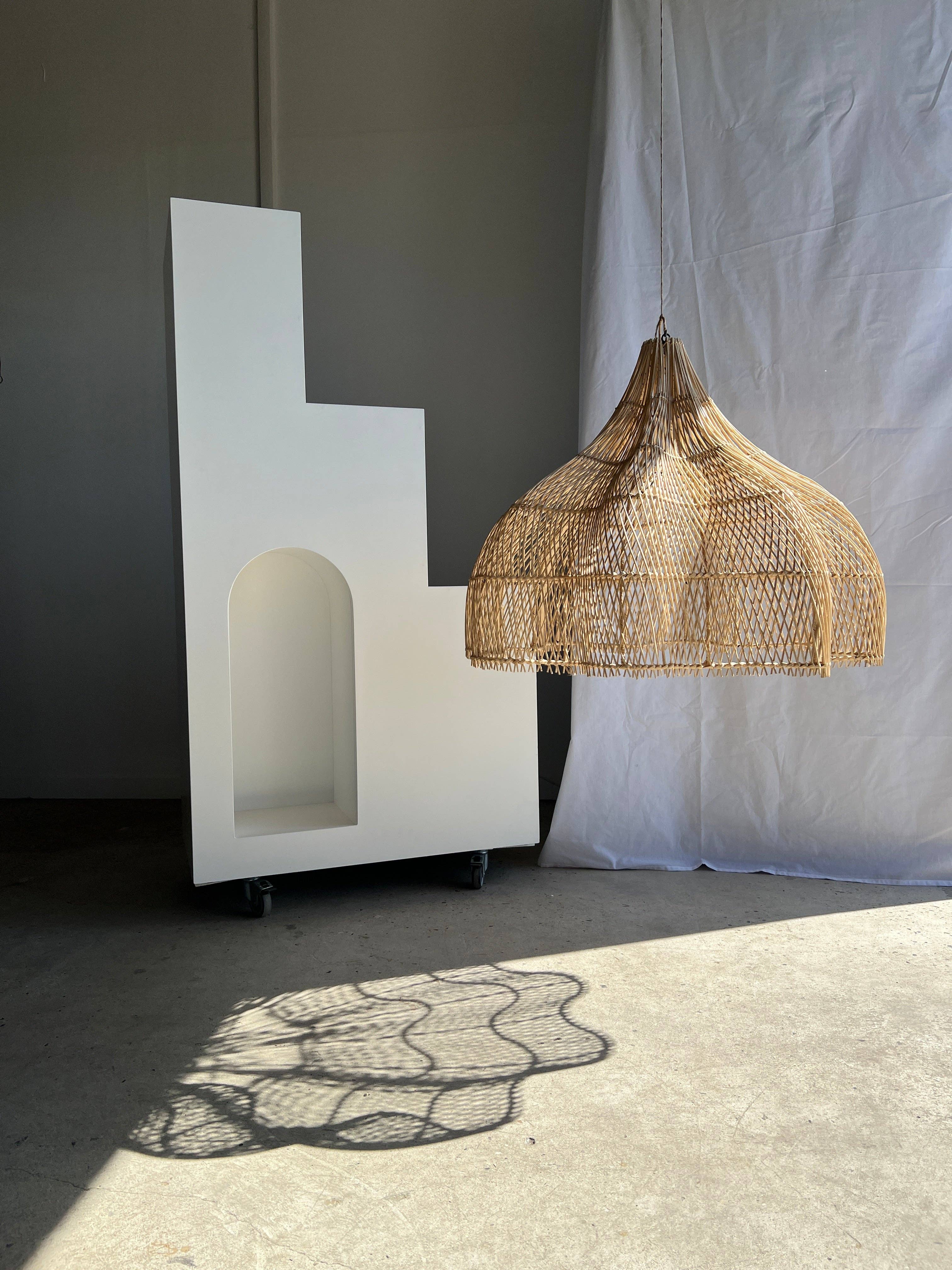 Office Objets - Wholesale Chandelier/Hanging Light - Pendant light, flower-shaped rattan fixture, tulip, corolla H:80cm D80cm30