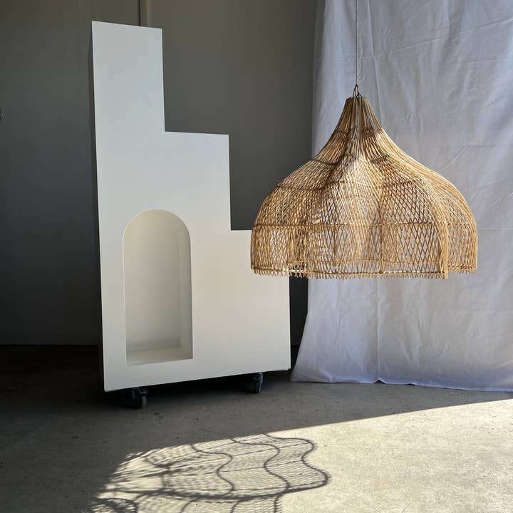 Office Objets - Wholesale Chandelier/Hanging Light - Pendant light, flower-shaped rattan fixture, tulip, corolla H:80cm D80cm30