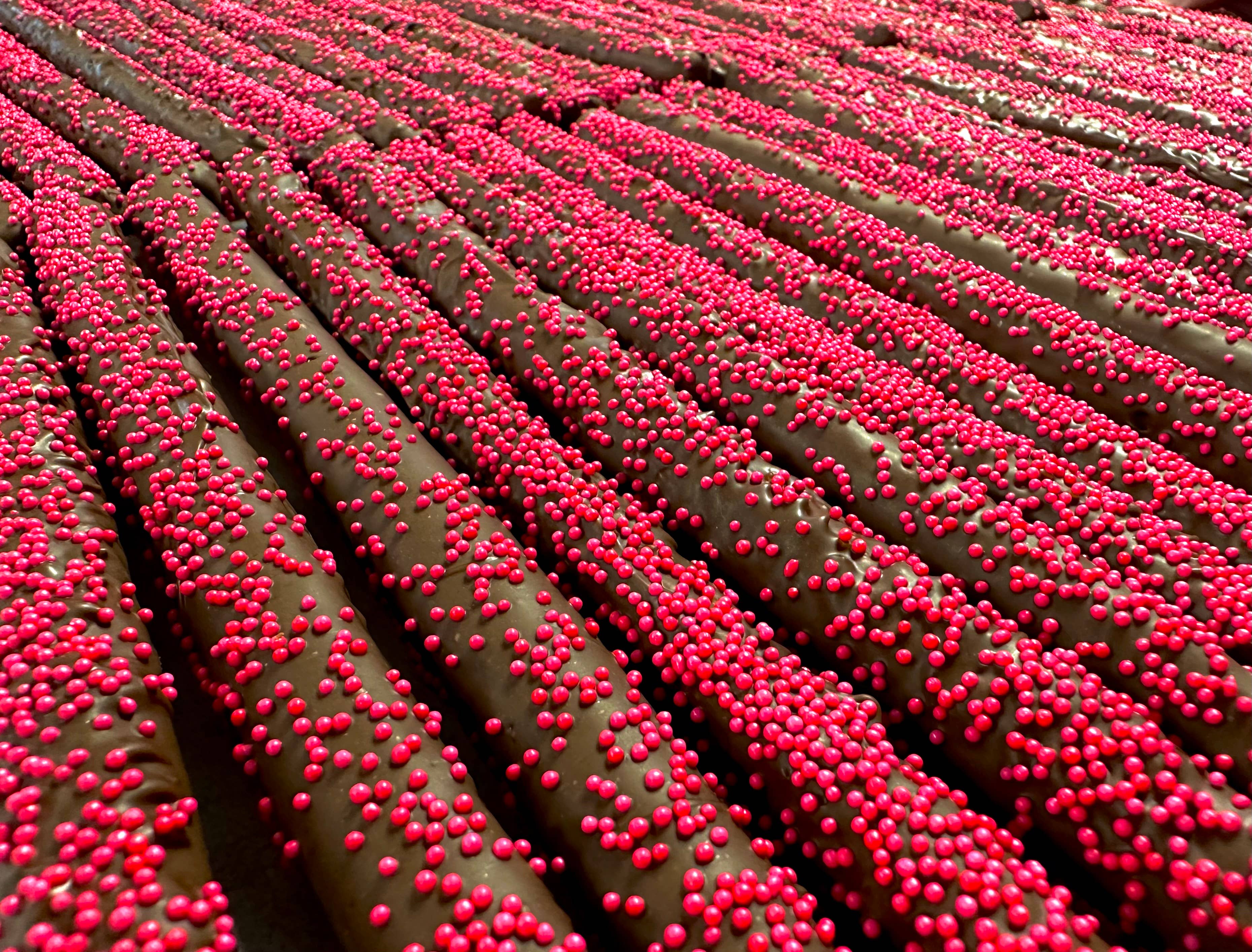 O'Shea's Candies Sweet Shop - Wholesale Chocolate Covered Sweets - Pretzel Rods - 2 PK - Milk Chocolate w/ Customized Color16