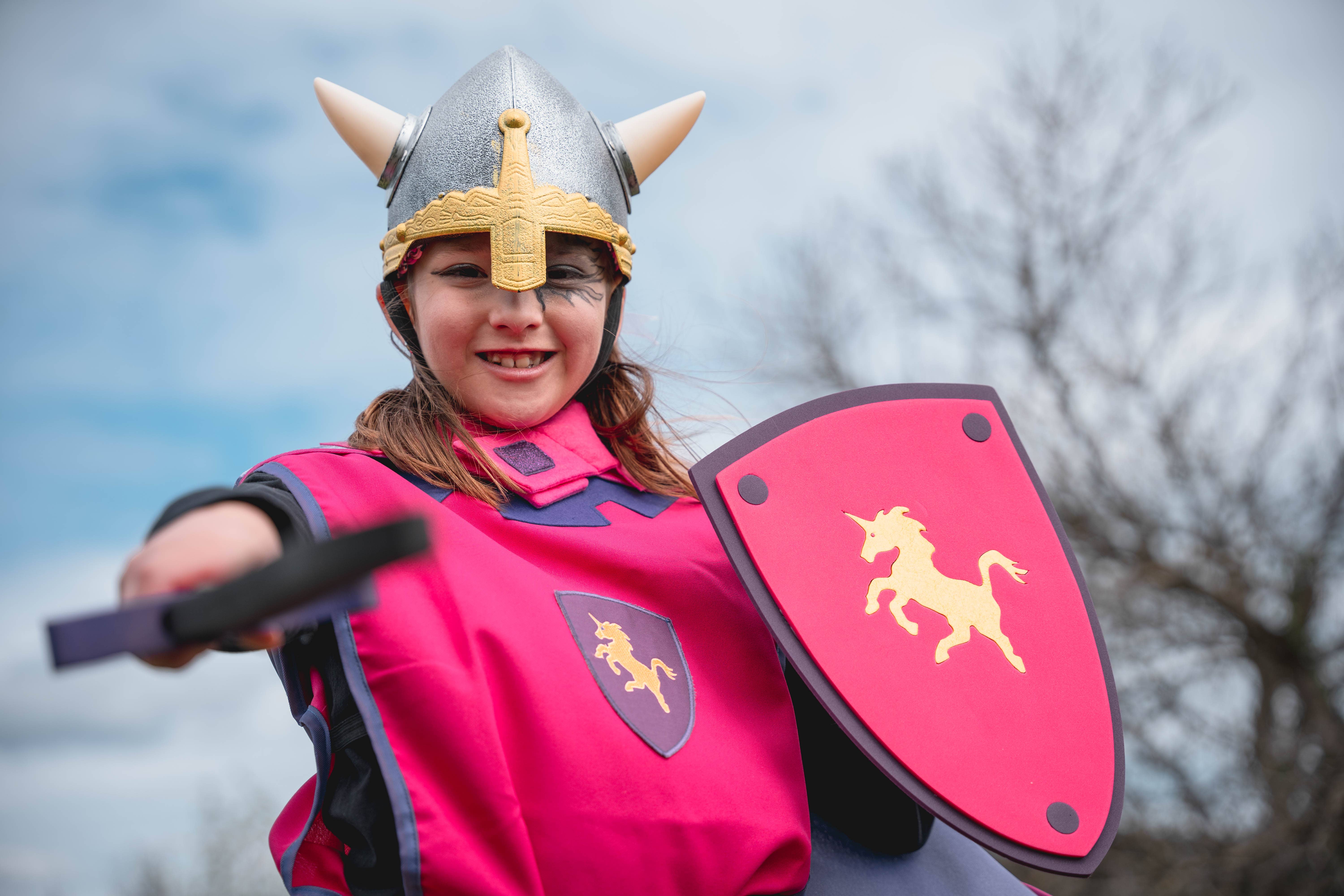 KALID MEDIEVAL - Wholesale Klassiek speelgoed - Kinderen - SCHILDSCHUIM SOFTIK BLAUW MET LEEUW - ST7494