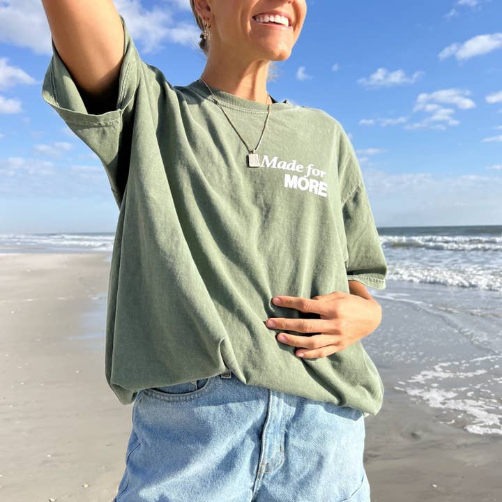 He Would Love First - Wholesale Screen Printed T-Shirt - Women's - RESTOCK! | "MADE FOR MORE" PREMIUM COMFORT COLOR TEE | MOSS GREEN1