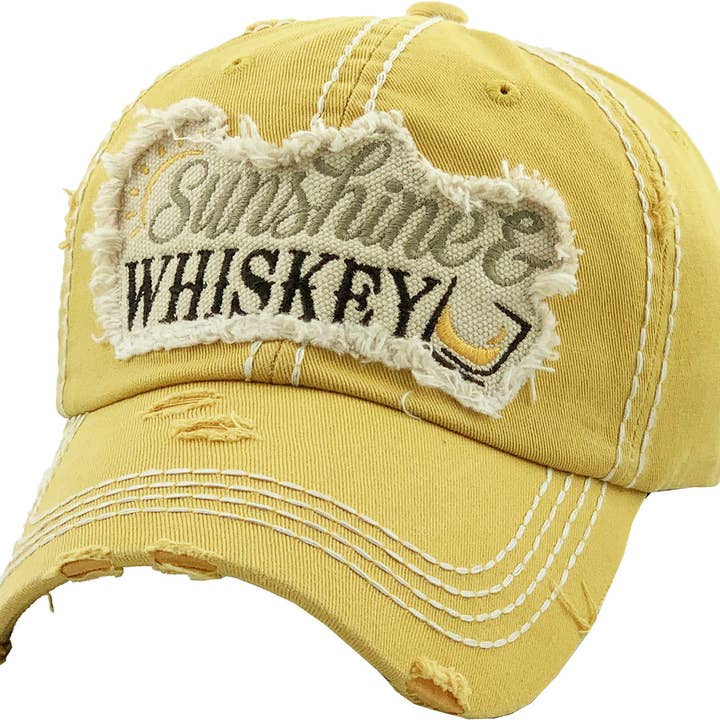 KBETHOS - Vendita all'ingrosso Cappellino da baseball - Donna - Cappellino Vintage Lavato SUNSHINE & WHISKEY15