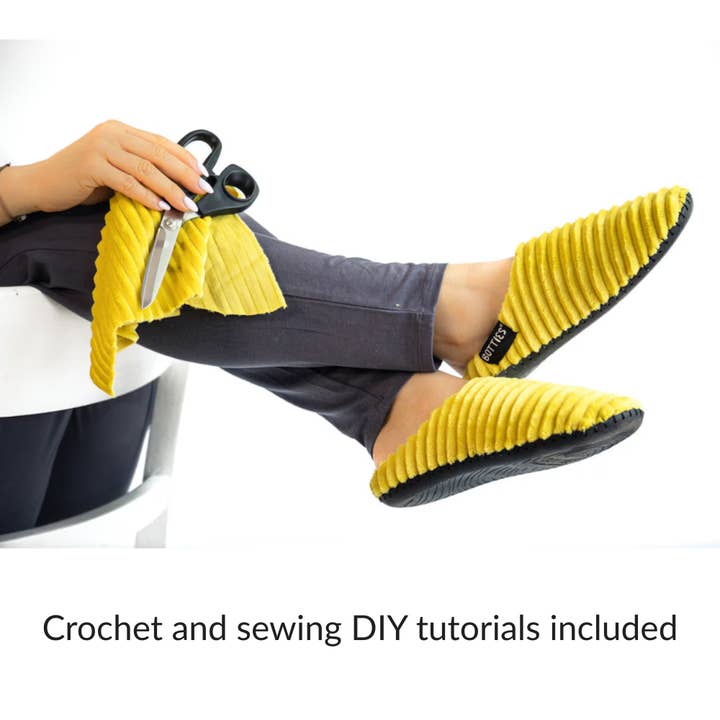 Slipper soles - crochet your own slippers with Botties kit for wholesale by The Spinning Hand - Luxury Knitting Kits