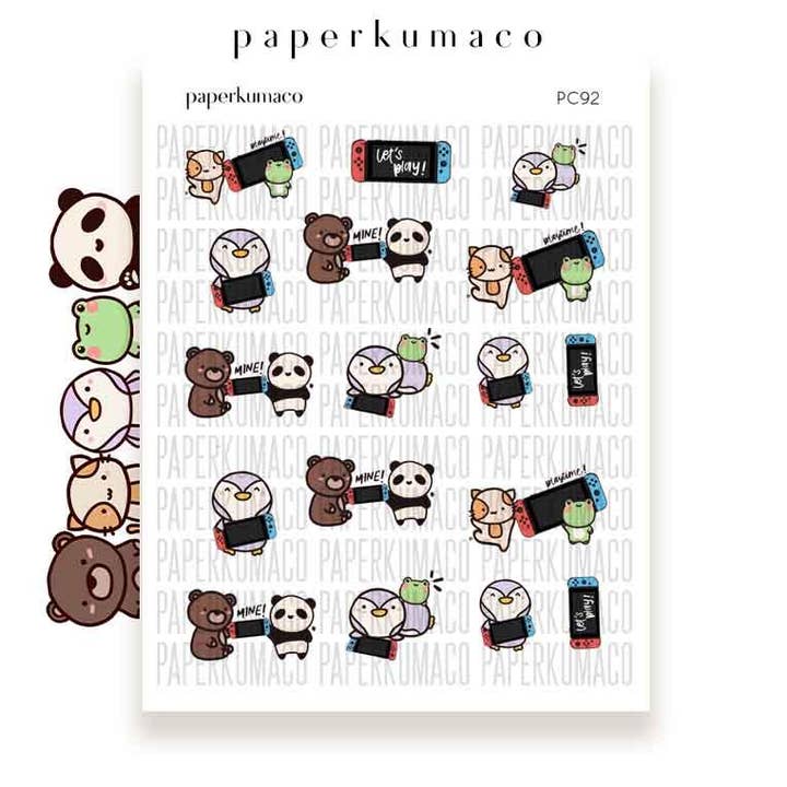 Let's Play Sticker Sheet for wholesale by Paperkumaco