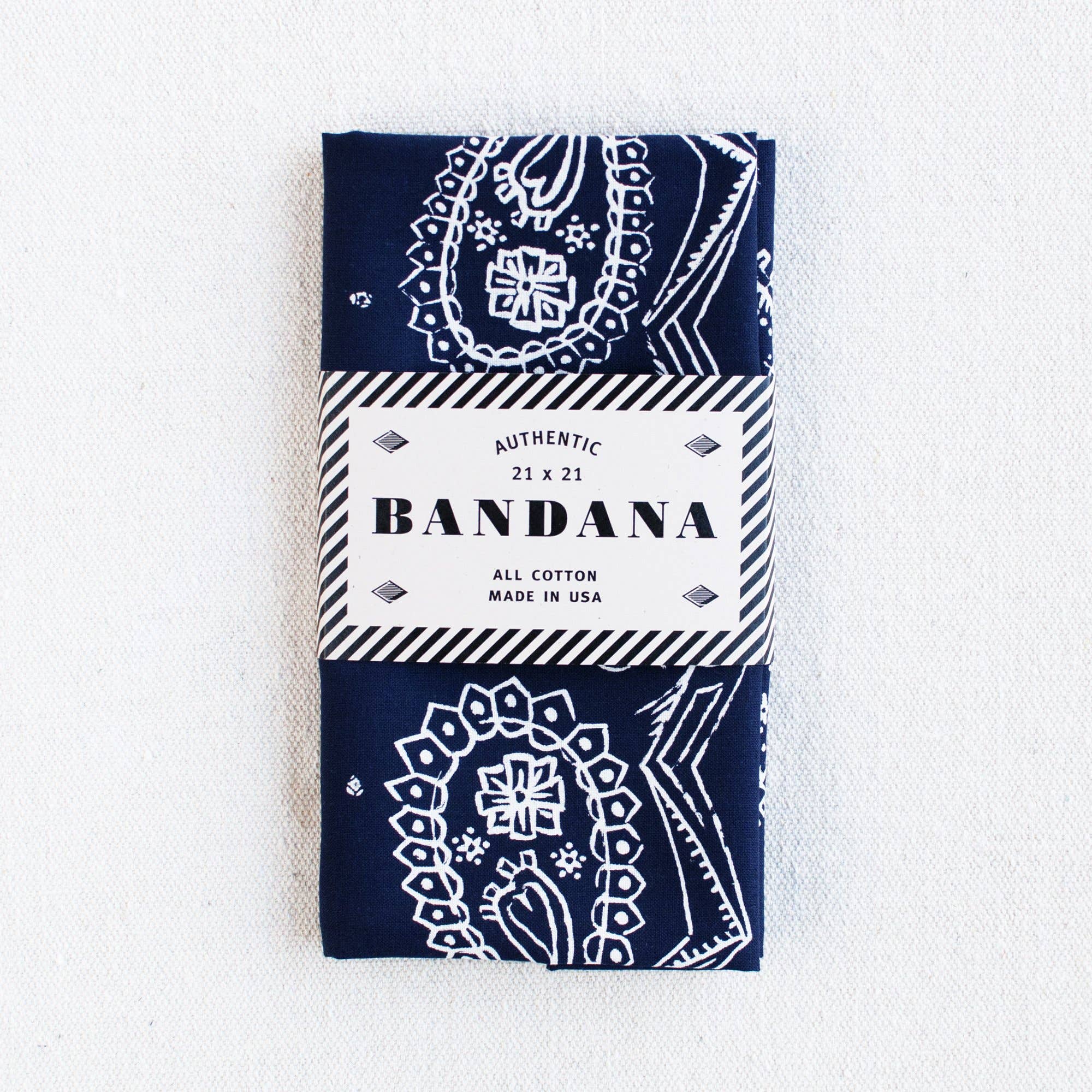 Abracadana - Wholesale Bandana - Unisex - Navy Sketchy Paisley Bandana1