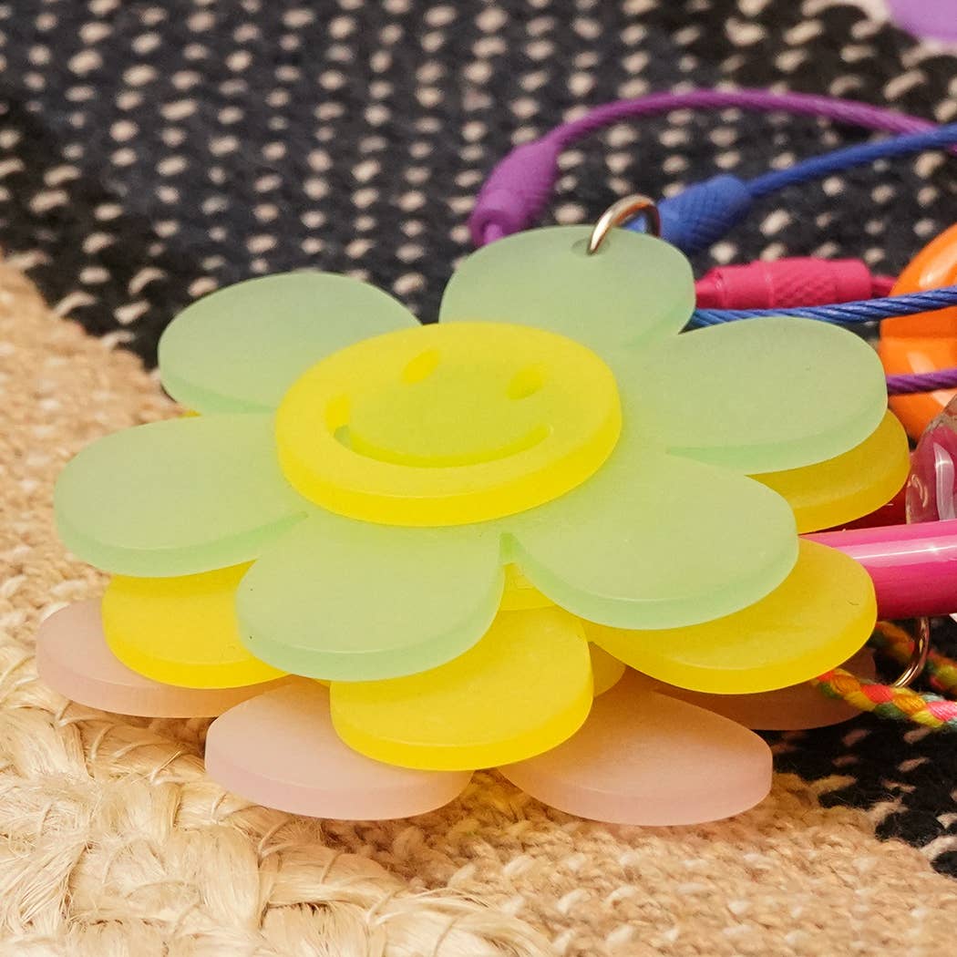 Fashion City - Wholesale Keychain - Women's - Happy Face Flower Chunky Chain Keyring Bag Charm14