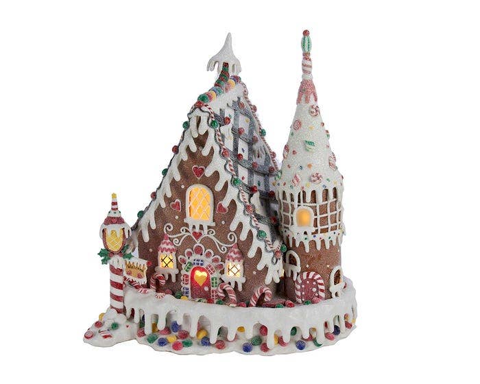 Kurt S. Adler, Inc. - Wholesale Christmas Decoration - 13"CLAYDGH GINGRBREAD INN W/C7 BULB9