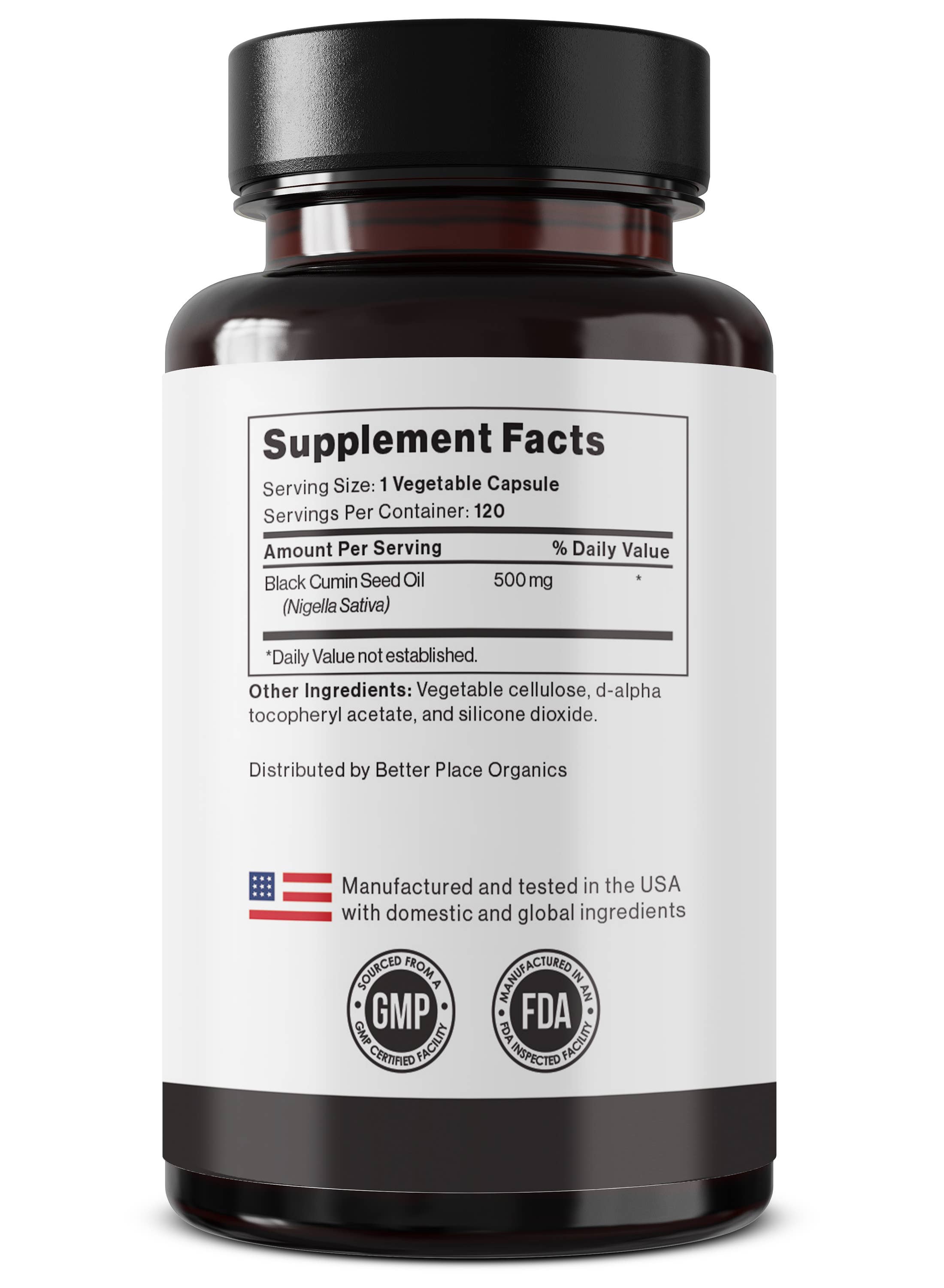 Better Place Brands – Engroshandel Kosttilskud og vitaminer – Black Seed Oil kapsler – koldpresset, veganske, 120 stk.2