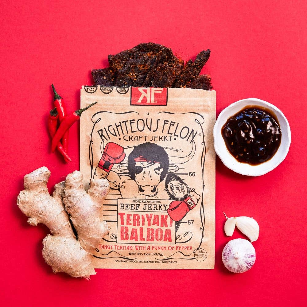 Righteous Felon Craft Jerky - Wholesale Jerky - Teriyaki Balboa Jerky 2oz1
