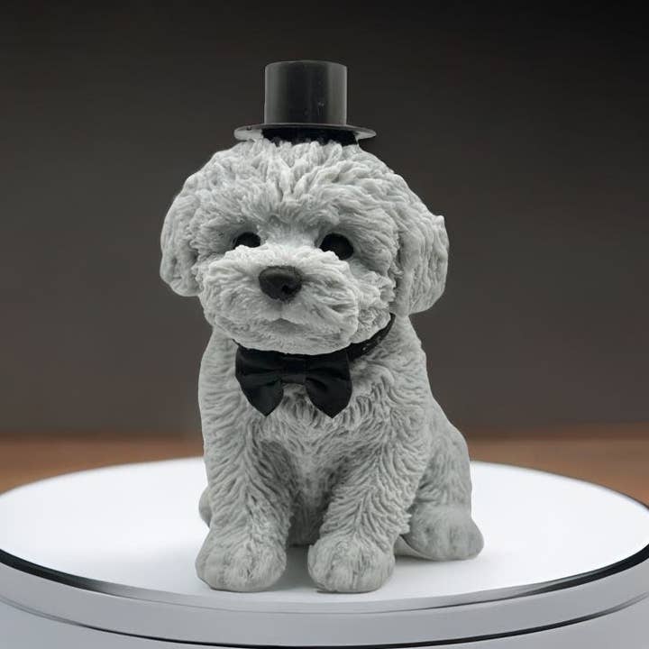 Adorable Bride and Groom Puppy Candles for wholesale by Grumpy Grammy Candles