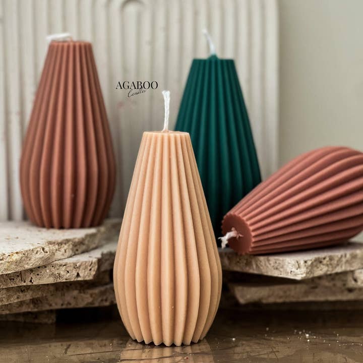 Geometric Lines Pillar Candles 5x2in for wholesale by Agaboo Candle