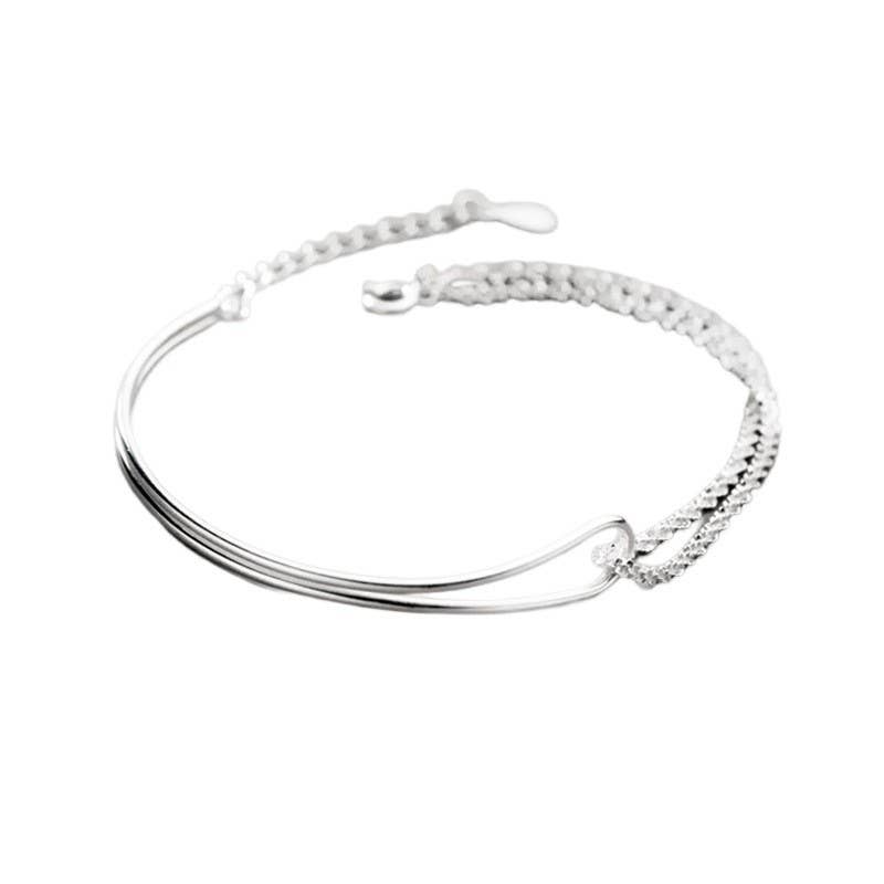 Gemscape UK - Wholesale Charm/Dangle Bracelet - Sterling Silver Half and Half Bracelet - Heart1