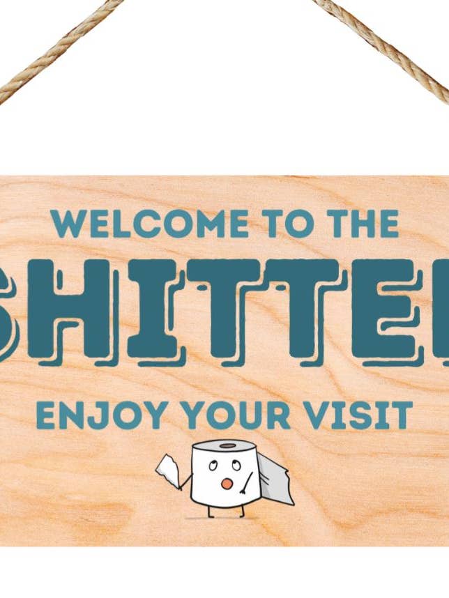 Second Ave Funny Joke Toilet Sign Wooden Hanging Gift Rectangle Bathroom Sign Plaque for wholesale by Second Ave Gift Company