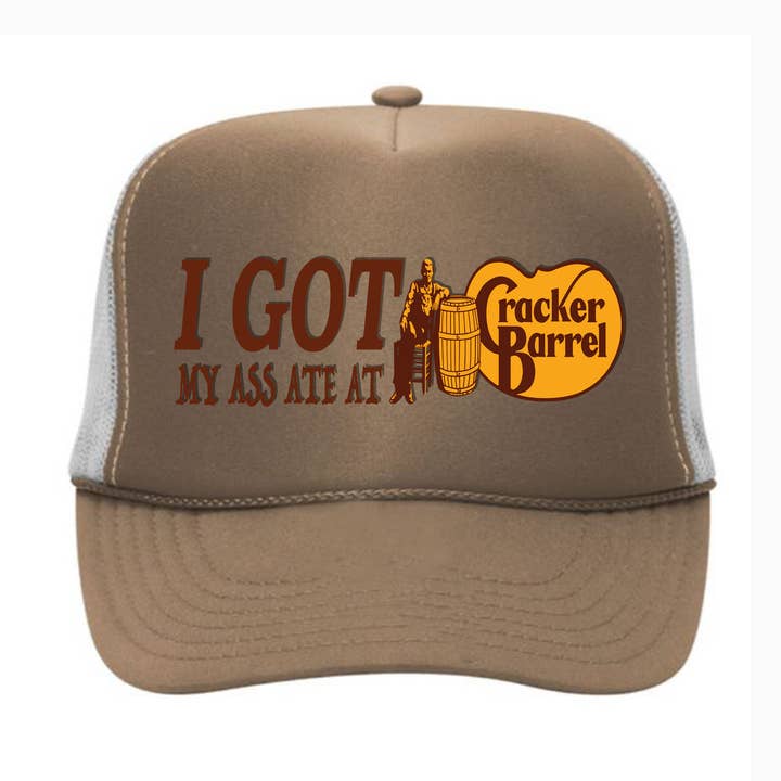 Comi o Rabo no Cracker Barrel - Boné de Caminhoneiro Rude por atacado de Calm Down Caren