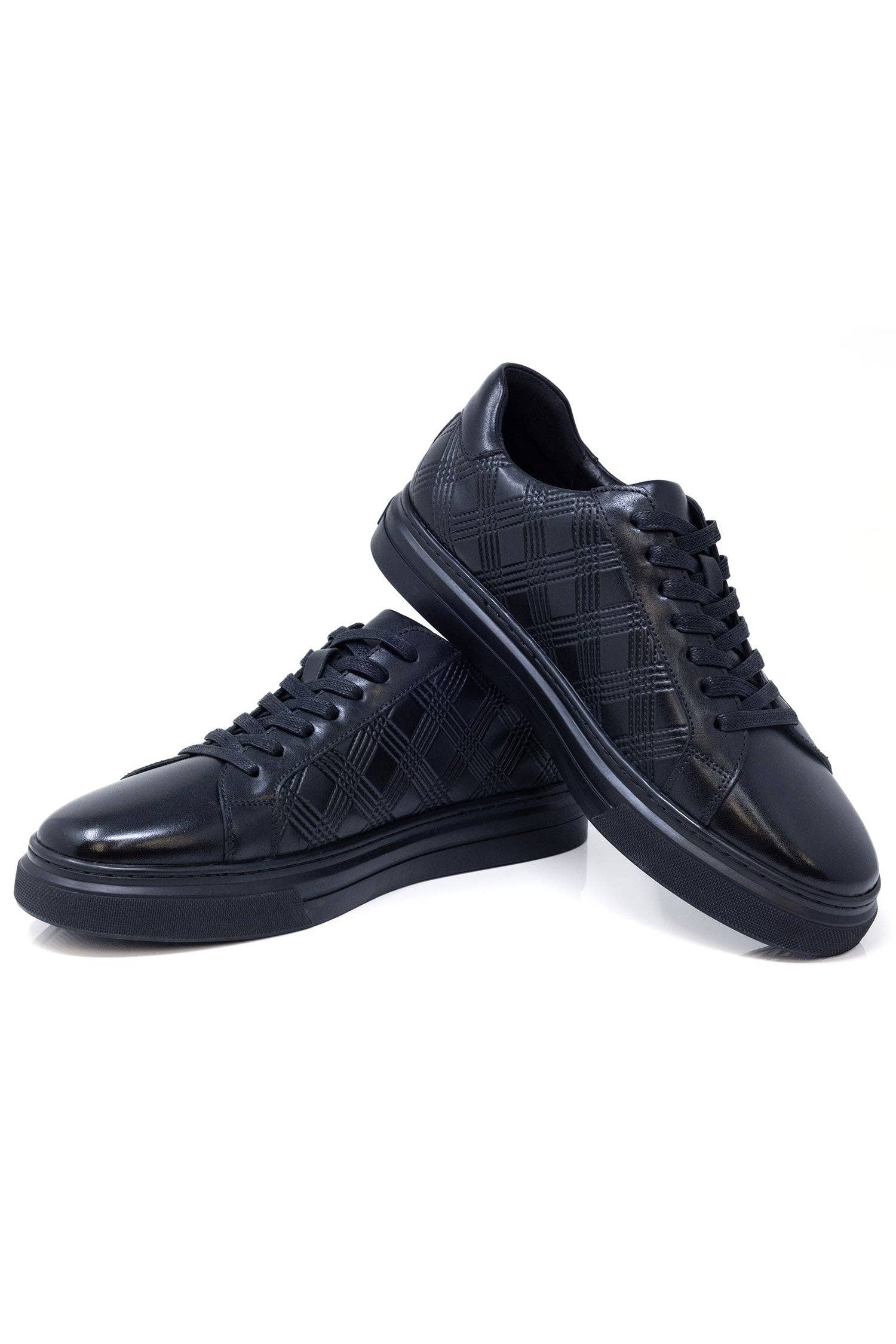 BARABAS - Wholesale Lifestyle Sneakers - Men's - Men's Checkered Lace-up Leather Sneakers 5SH091