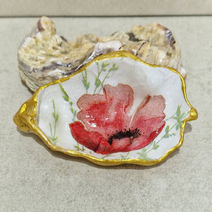 Bee my Oyster – wholesale Smyckesfat – Vallmo vallmo blomma ostron skal prydnadssak maträtt