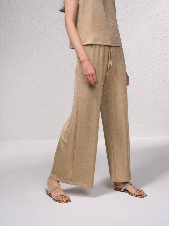 SMF - Vendita all'ingrosso Pantalone - Donna - 259615 - Pantaloni in lurex con lacci1