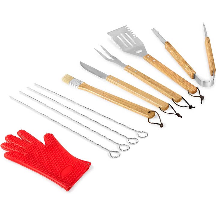 MakerFlo - Wholesale Outdoor Grill Tools - MakerFlo BBQ Grill Set -11 Piece Ideal for Laser Engraving