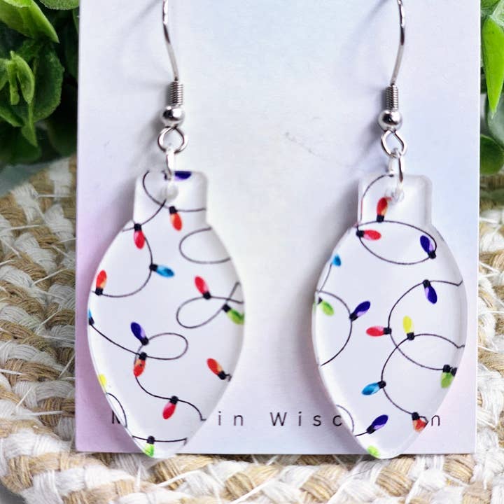 Jedi Woods LLC - Wholesale Dangle Earrings - Christmas Light Strings - Lightbulb Acrylic Earrings