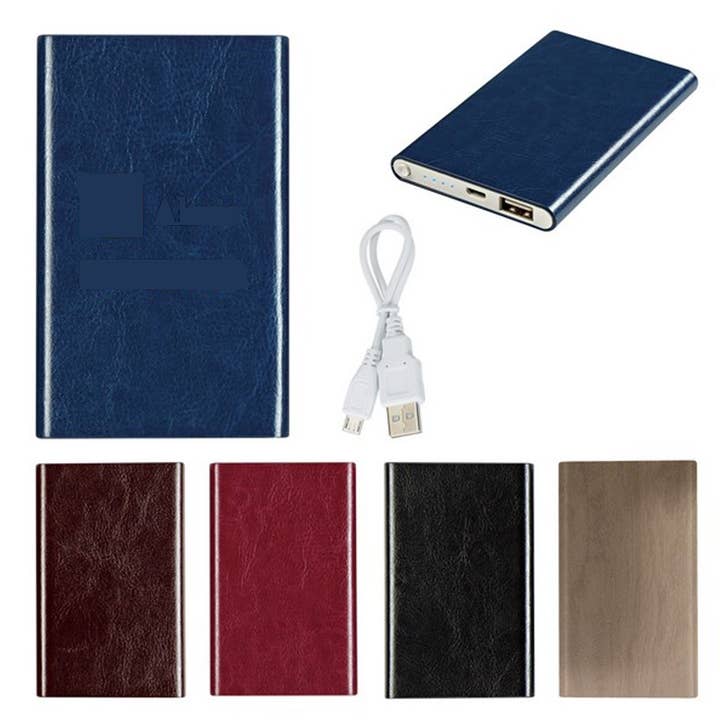 GulleeGadgets - Wholesale Portable Charger - Leatherette Slim Power Bank- Assorted In Bulk