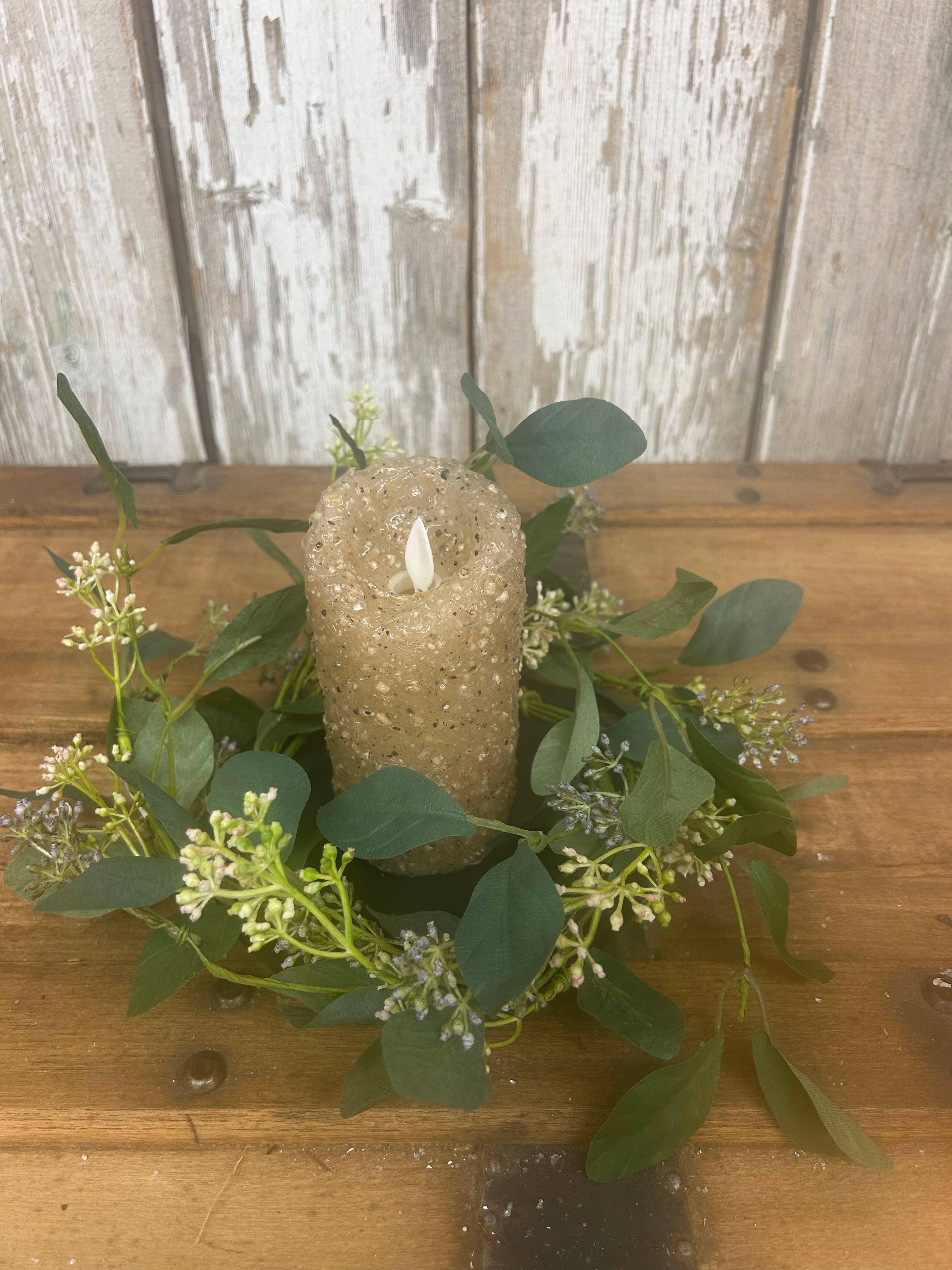 Vickie Jean's Creations Inc - Wholesale Artificial Flowers - Eucalyptus & Sage Candle Ring1