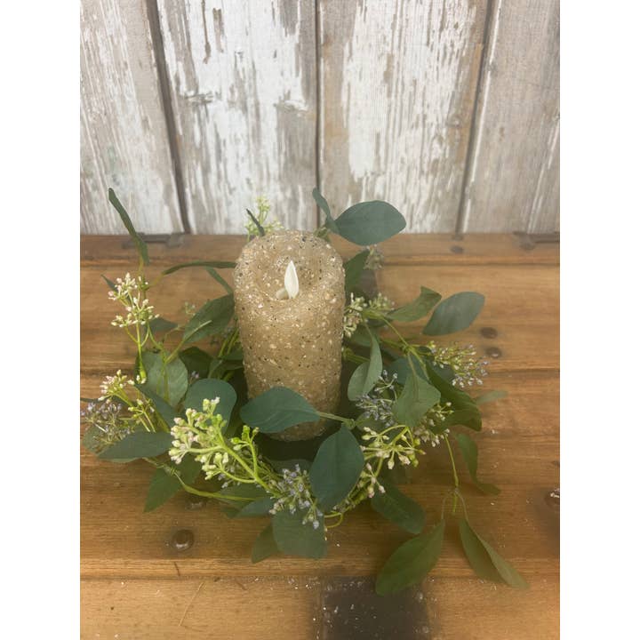 Vickie Jean's Creations Inc - Wholesale Artificial Flowers - Eucalyptus & Sage Candle Ring1