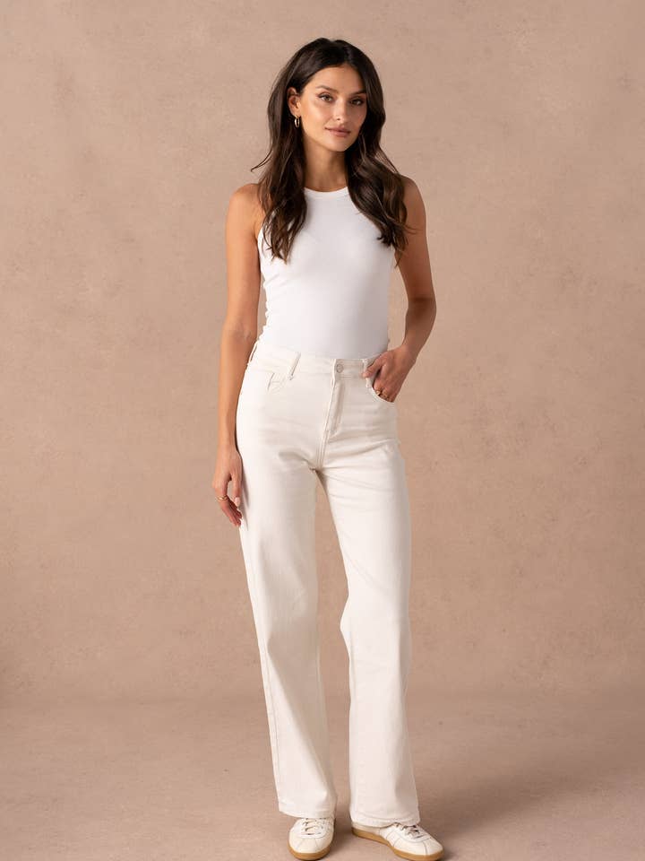 Basic wide-leg jeans color for wholesale by Vivid