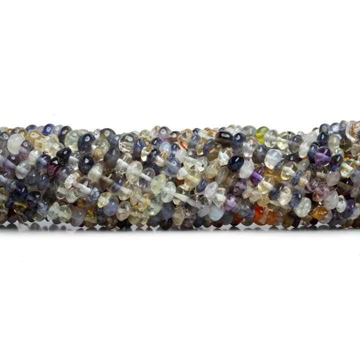 The Bead Traders – wholesale Pärlor – Multi Gemstone Plain Lentil Rondelles 13 tum 90 bitar0