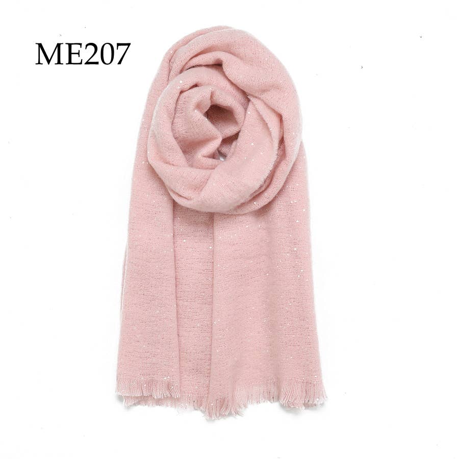 Adorro – wholesale Scarf – Women's – Soft Chunky Knit Metallic Shimmer Solid Scarf (14 colors) 12
