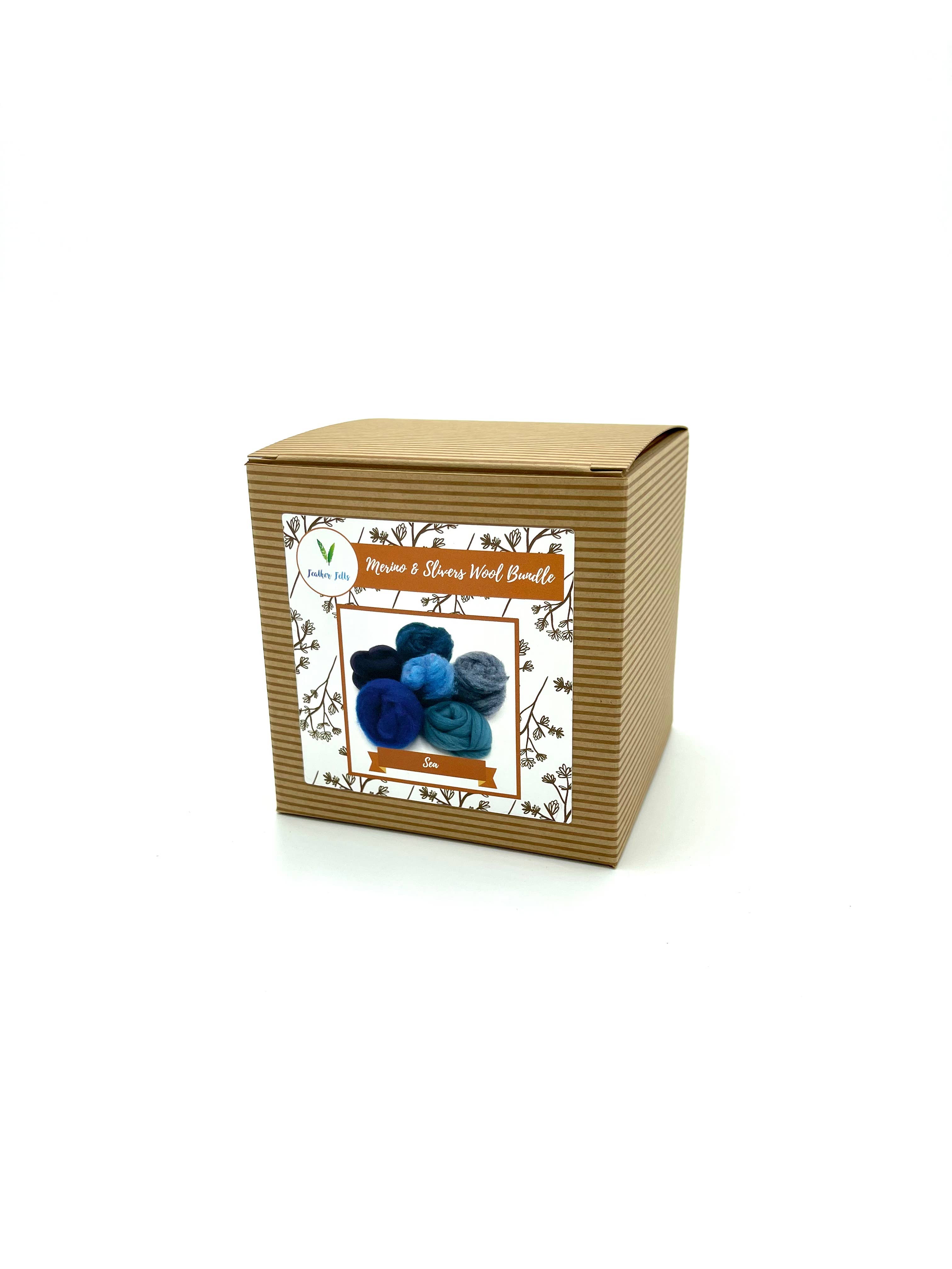 Feather Felts – wholesale Craft supplies – Sea - Wool Bundle0