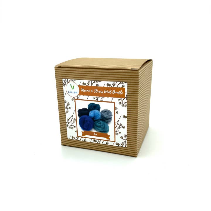 Feather Felts – wholesale Craft supplies – Sea - Wool Bundle