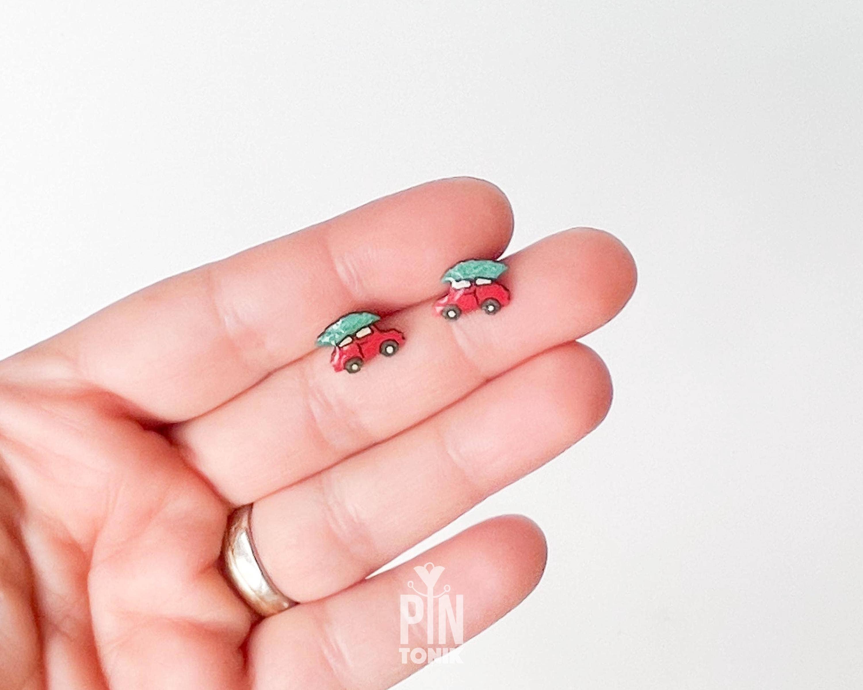 PinTonik - Wholesale Stud/Post Earrings - Christmas Tree Car Stud Earrings - Fun Gifts5