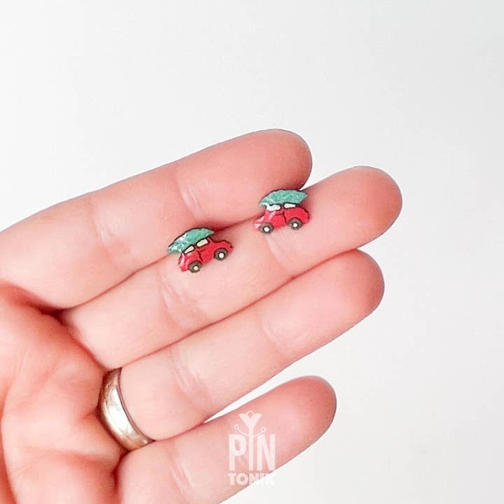 PinTonik - Wholesale Stud/Post Earrings - Christmas Tree Car Stud Earrings - Fun Gifts5