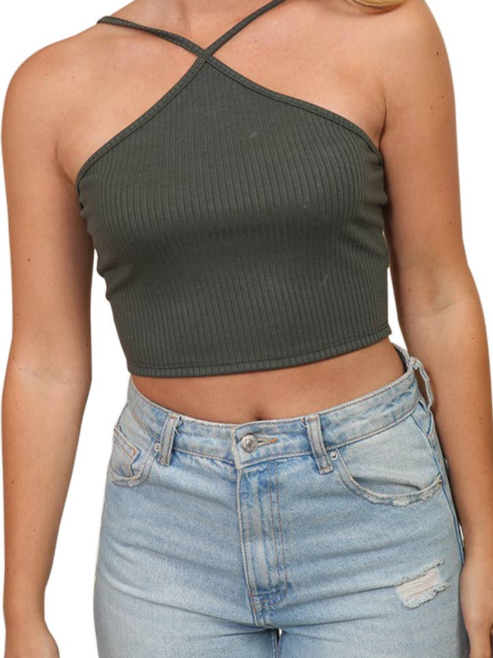 Tvärskuren Enkelriktad Ribbad Vardagsöverdel för wholesale av Vanilla Monkey