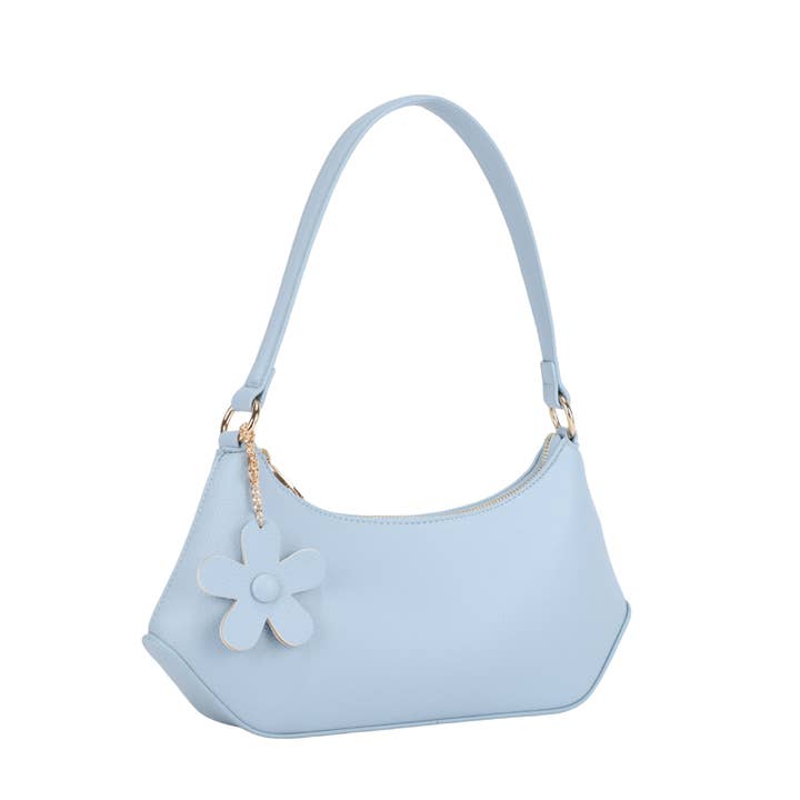 ASH SHAPED SHOULDER BAG WITH FLOWER for wholesale by KAYLA+AVA