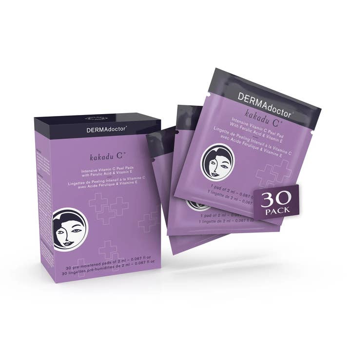 Tampon exfoliant à base de vitamine C E et de férulic Kakadu C pour la vente par DERMAdoctor