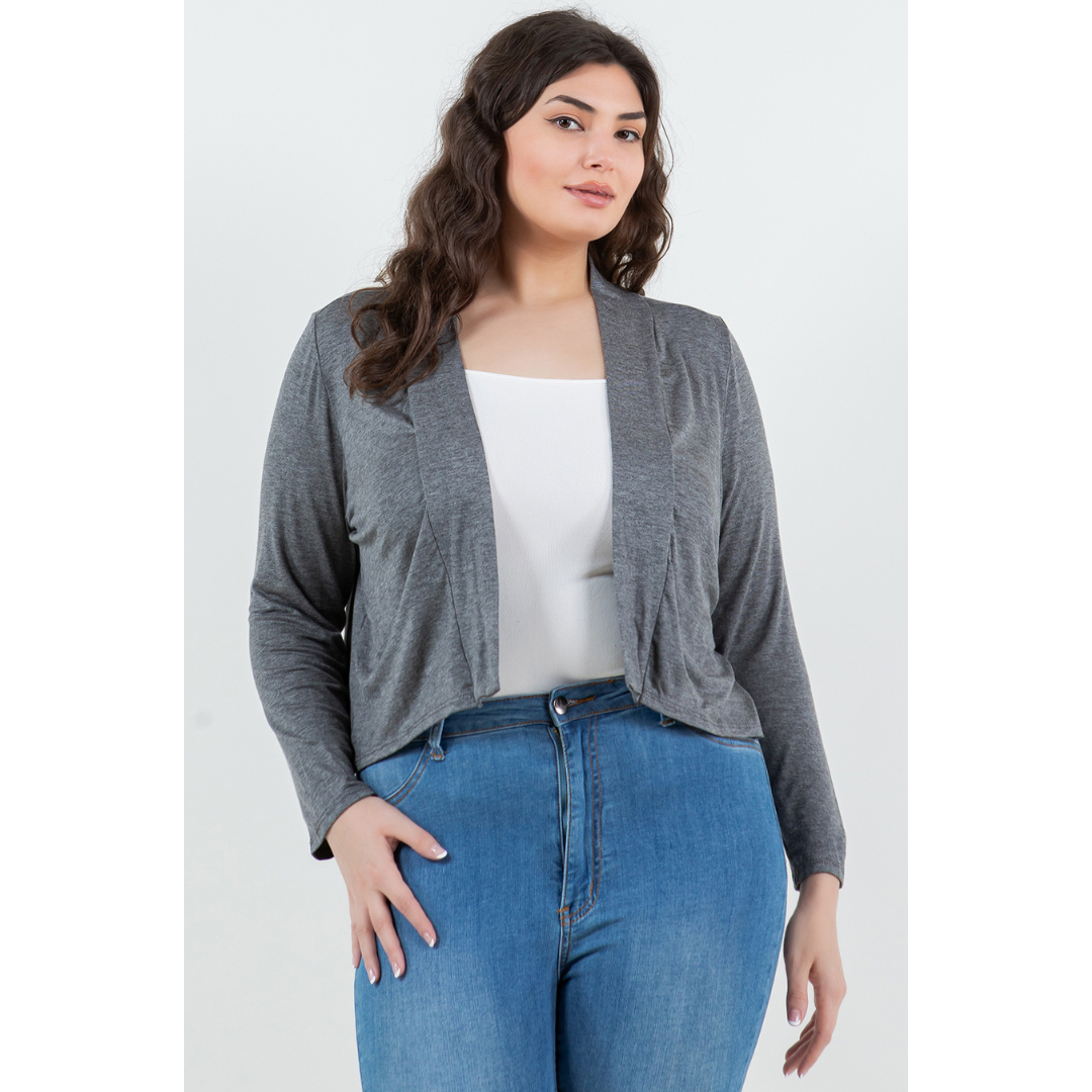 Azules Clothing – Großhandel Strickjacke – Damen – Langärmelige Strickjacke in Übergröße mit kurzem Schnitt8